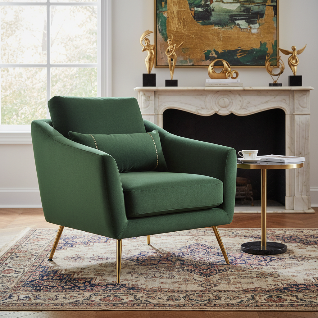 Sillón de Terciopelo de Lujo