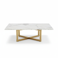 Mesa de Centro Mármol y Oro